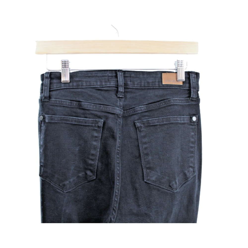 Judy Blue Button Fly Bootcut Jeans Womens 7/28 Black Raw Hem Stretch Denim - Picture 6 of 9